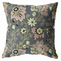 Palacedesigns 18 in. Jacobean Indoor & Outdoor Throw Pillow Muted Pink & Gray PA3656131